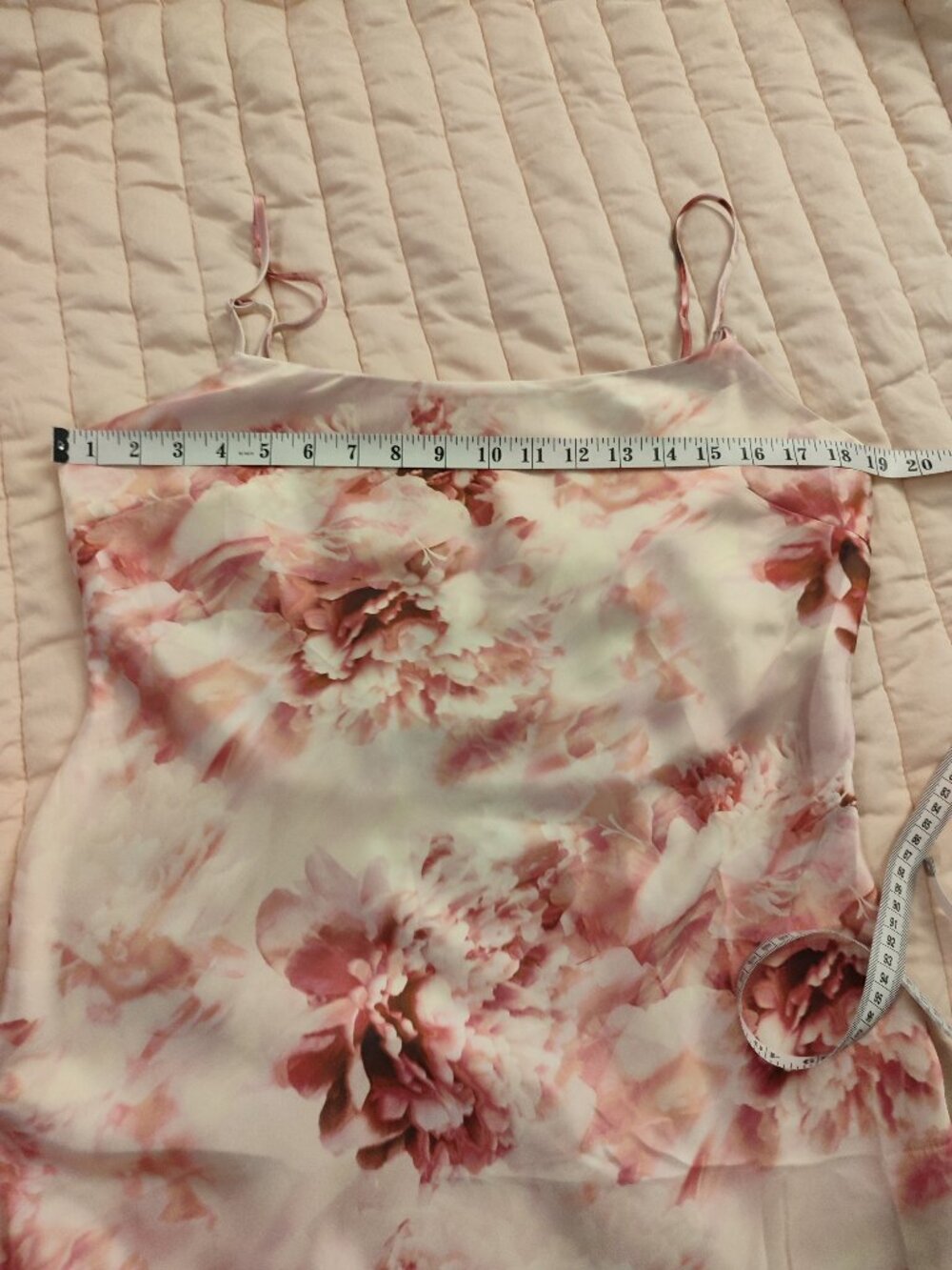 Dynamite Adelle Open Back Pink Floral Print Satin Slip Dress Fits like M/L - Picture 8 of 16
